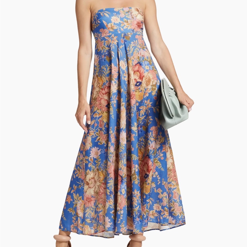 Zimmermann August Strapless Dusty Blue
Size 0 Brand New!